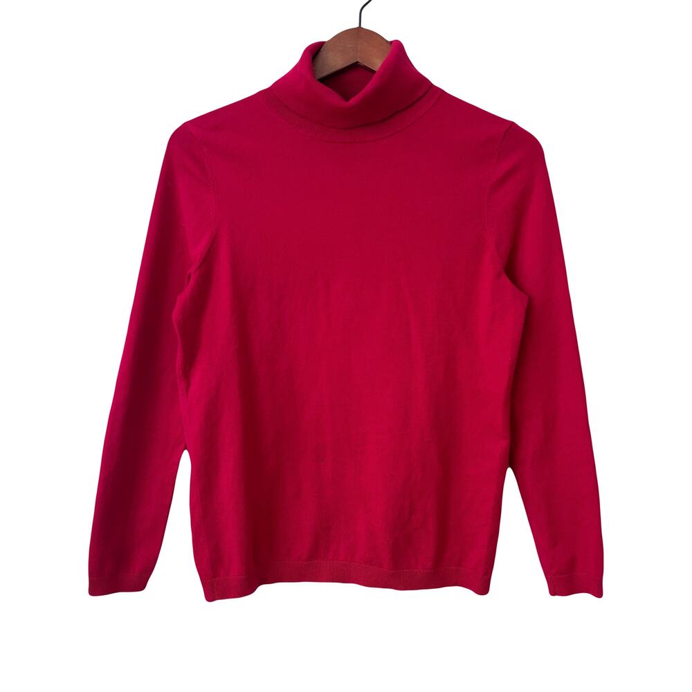 Talbots Red Turtleneck Sweater Sz M Petite 